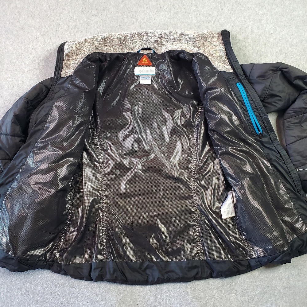Columbia Jacket Womens‎ Large Black Omni-Heat Interchange Puffer Fleece Collar - Picture 8 of 14